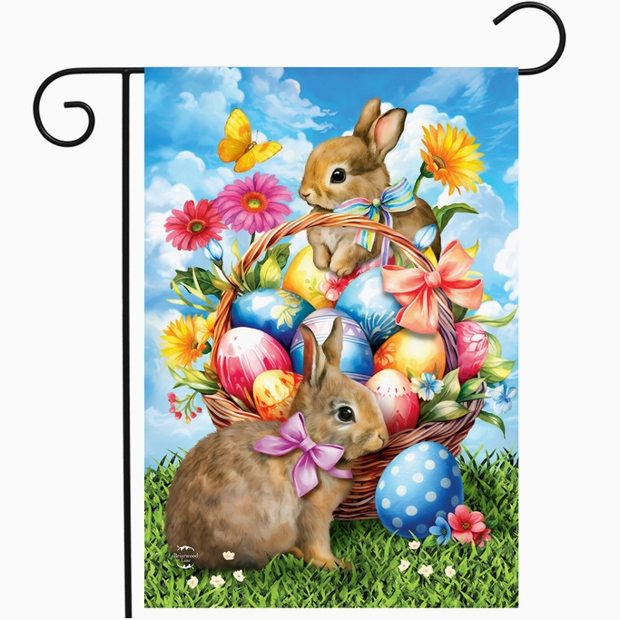 Springtime Easter Bunnies Garden Flag - Briarwood