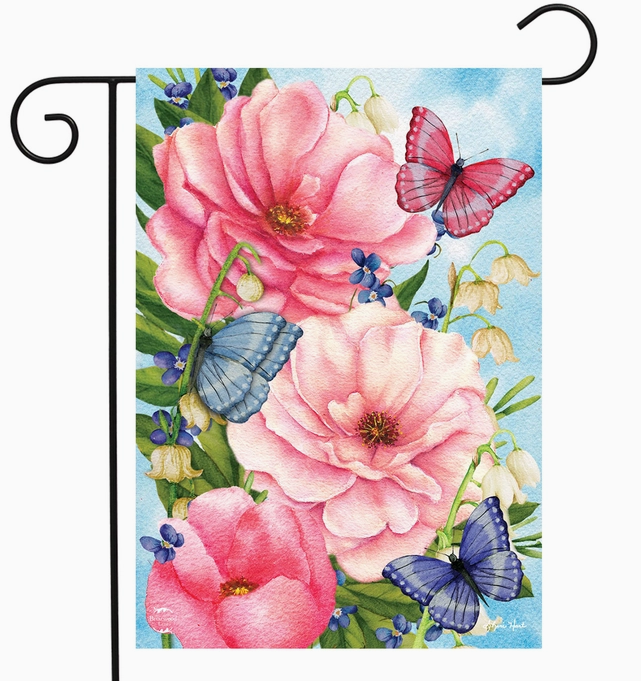 Pink Peonies Spring Garden Flag - Briarwood