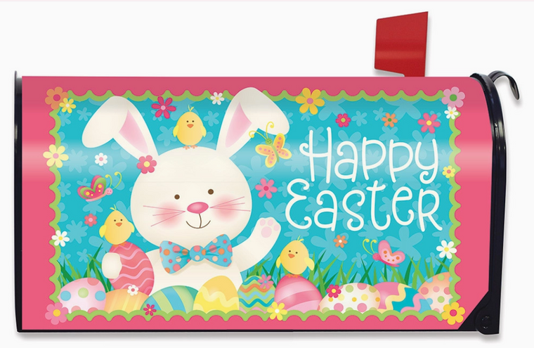 Easter Bunny and Chick Oversized Mailbox Cover - Briarwood