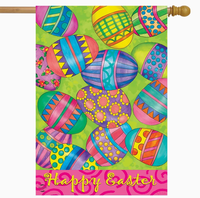 Easter Eggs House Flag - Briarwood