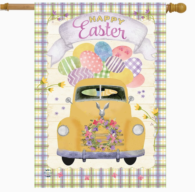 Happy Easter Pickup Truck House Flag - Briarwood