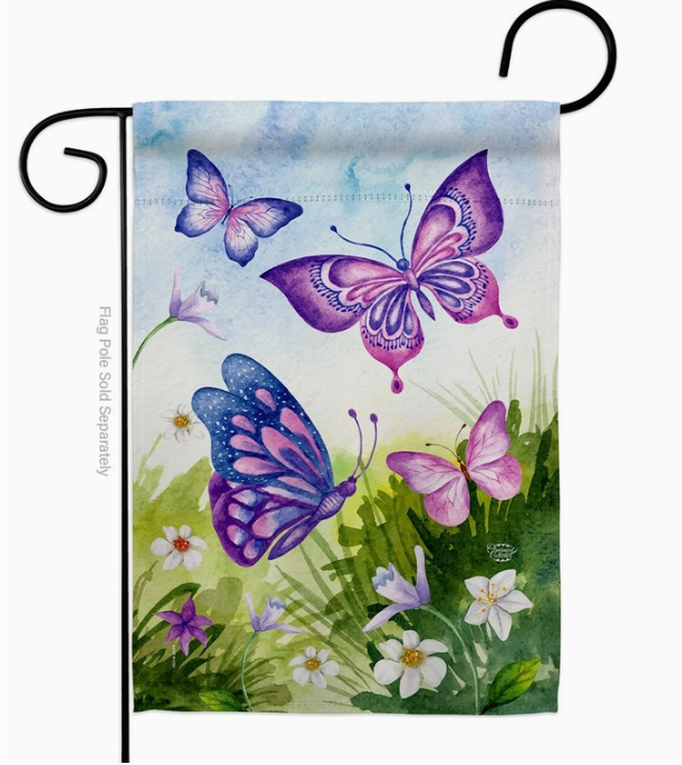 Butterflies in Field Garden Flag - Two Group Flag Co.
