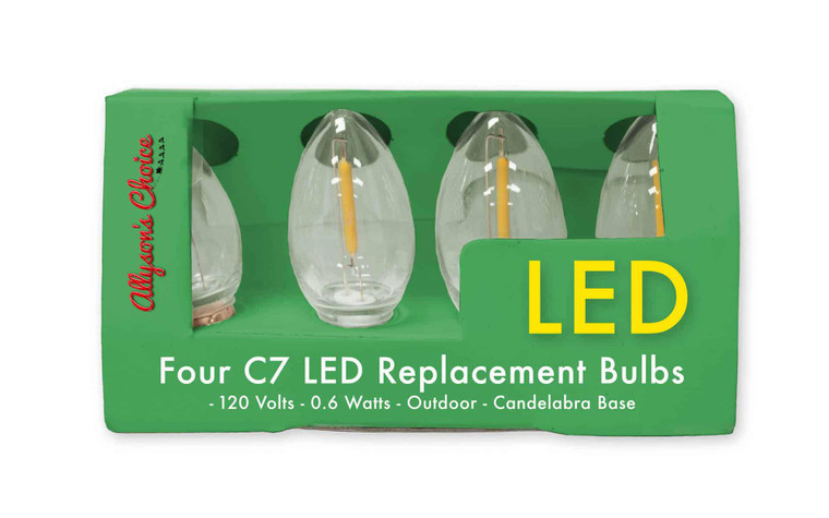 C7 Warm White LED Bulbs - 4 Pack - Allyson's Choice