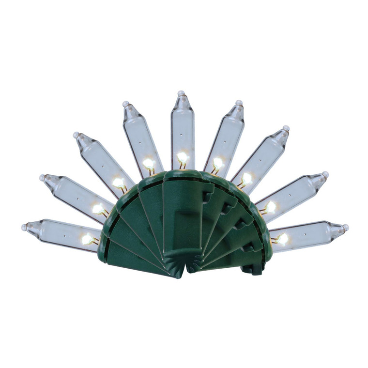 100 Mini LED Classic Cool White Lights on Green Cord - HBL