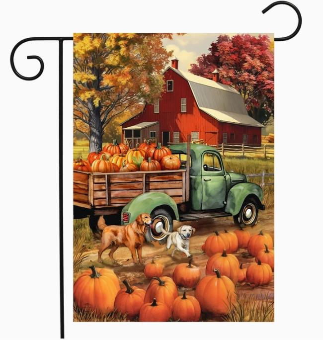 Autumn Farm Truck Garden Flag - Briarwood