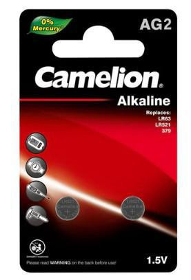 AG2 (LR59 / 396) Alkaline Batteries - 2 Pack - Camelion