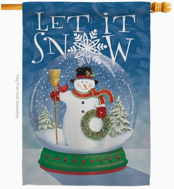 Snow Globe Snowman House Flag - Two Group Flag Co.
