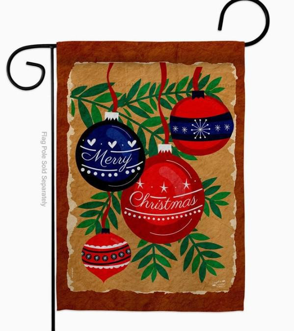 Merry Christmas Ornaments Garden Flag - Two Group Flag Co.