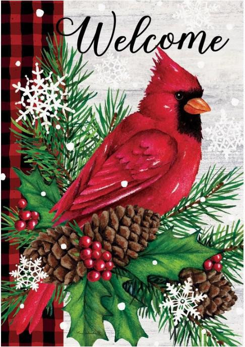 Proud Cardinal Winter House Flag - Custom Decor