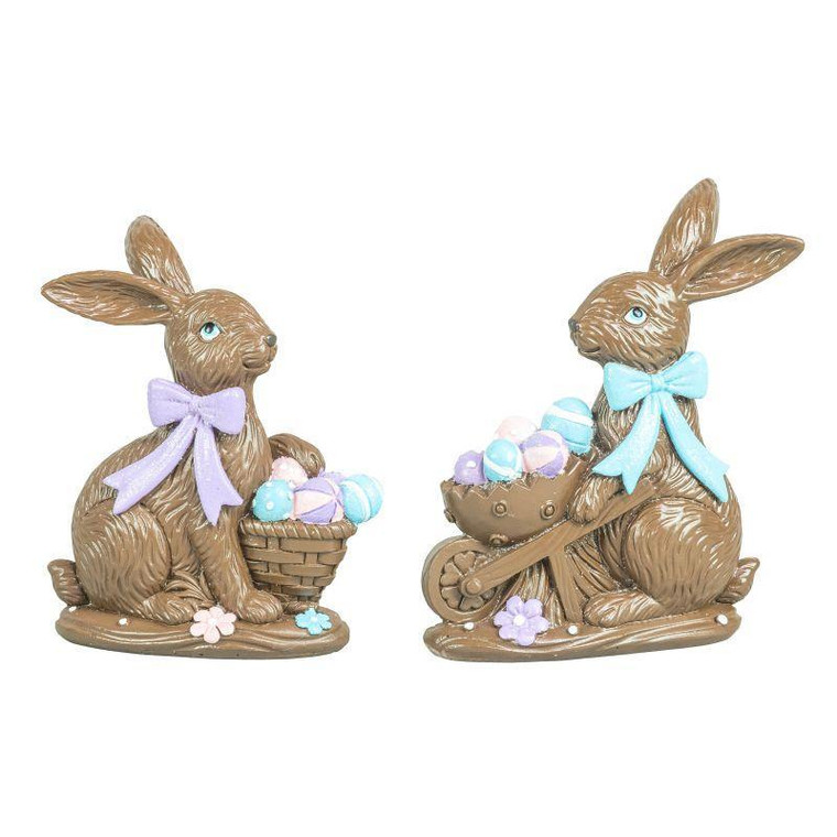 Resting Faux Chocolate Bunny & Eggs (Price for 1) - Hanna's