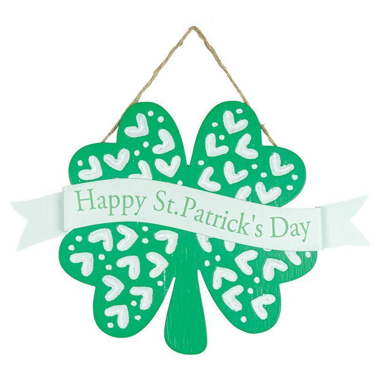 Happy St. Patrick's Day Shamrock Wall Sign - Hanna's