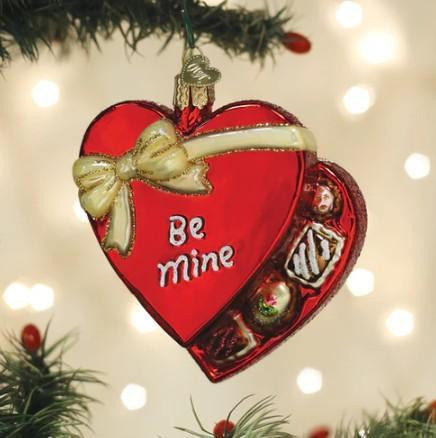 Old World Valentine Chocolates in Heart Ornament
