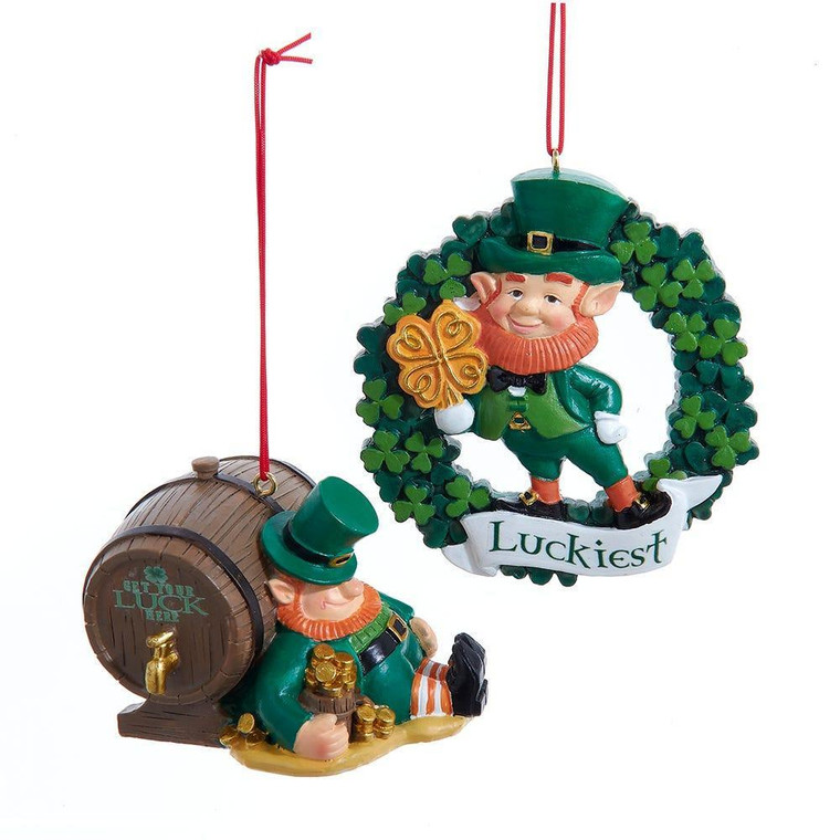 St. Patrick's Irish Leprechaun Ornament Ast. Styles - Kurt Adler