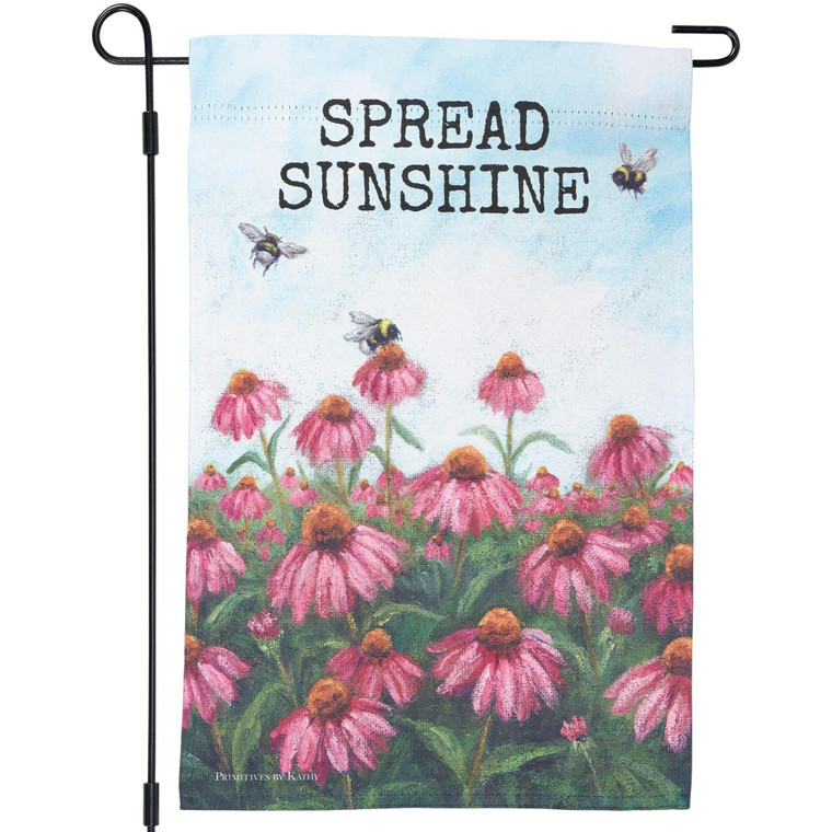 Purple Coneflower Garden Flag - Primitives by Kathy
