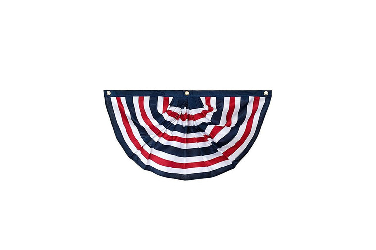 Striped Bunting 3' x 1.5' - Pleated Polyester