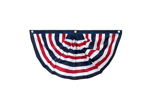 Striped Bunting 4' x 2' - Pleated Polyester