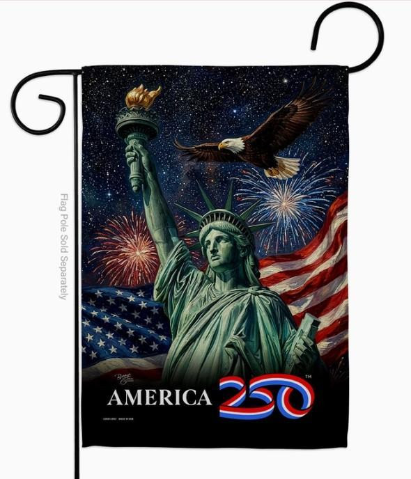 America 250 Statue of Liberty Eagle Garden Flag - Two Group Flag Co.