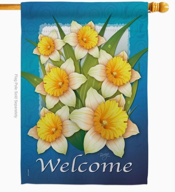Welcome Daffodils House Flag - Two Group Flag Co.
