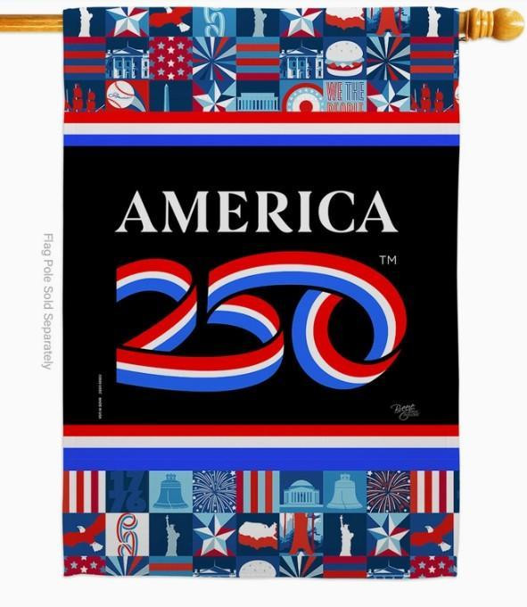 America 250 Icon Grid House Flag - Two Group Flag Co.