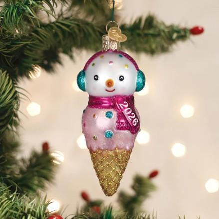 Old World 2026 Snowman Ornament