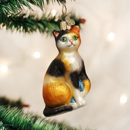 Old World Calico Cat Ornament
