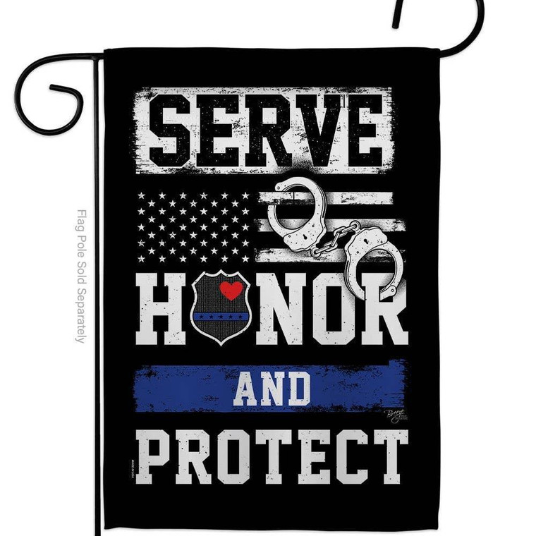 Serve Honor and Protect Police Garden Flag - Two Group Flag Co.