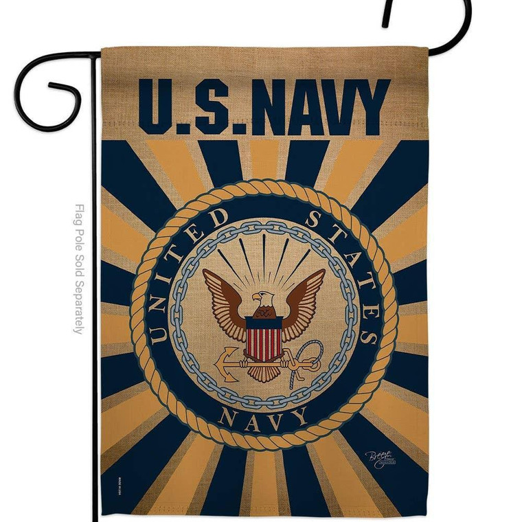 Navy Burst Background Garden Flag - Two Group Flag Co.