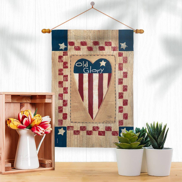 Old Glory Heart Country Garden Flag - Two Group Flag Co.