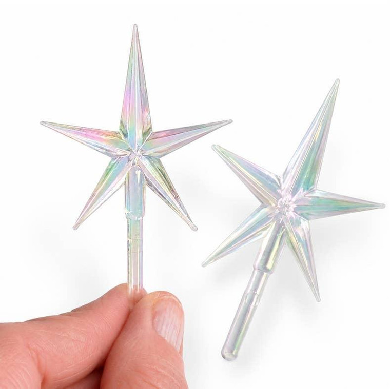 Ceramic Tree Small Irridescent Star - 2 Pack