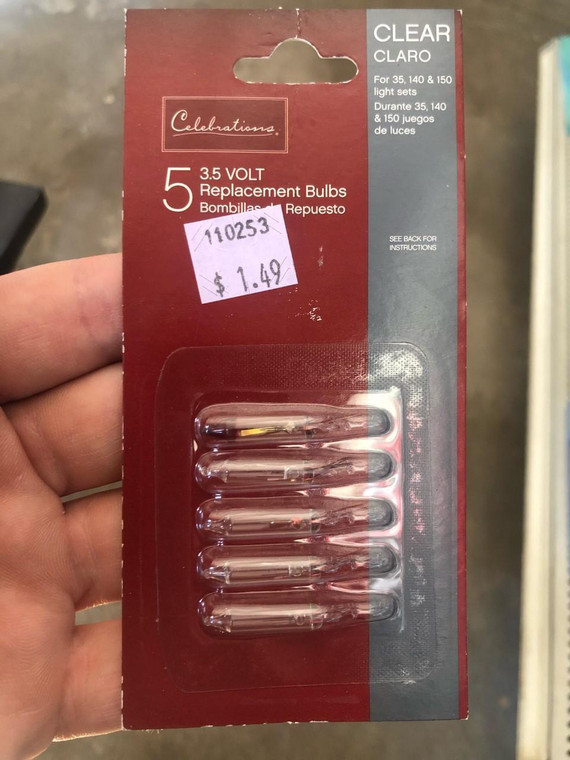 Clear 3.5V Mini Bulbs - With Flasher