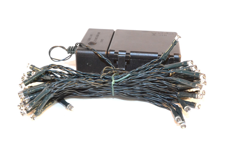 Battery 50 Conical LED Warm White, Green Cord - Indoor & Outdoor