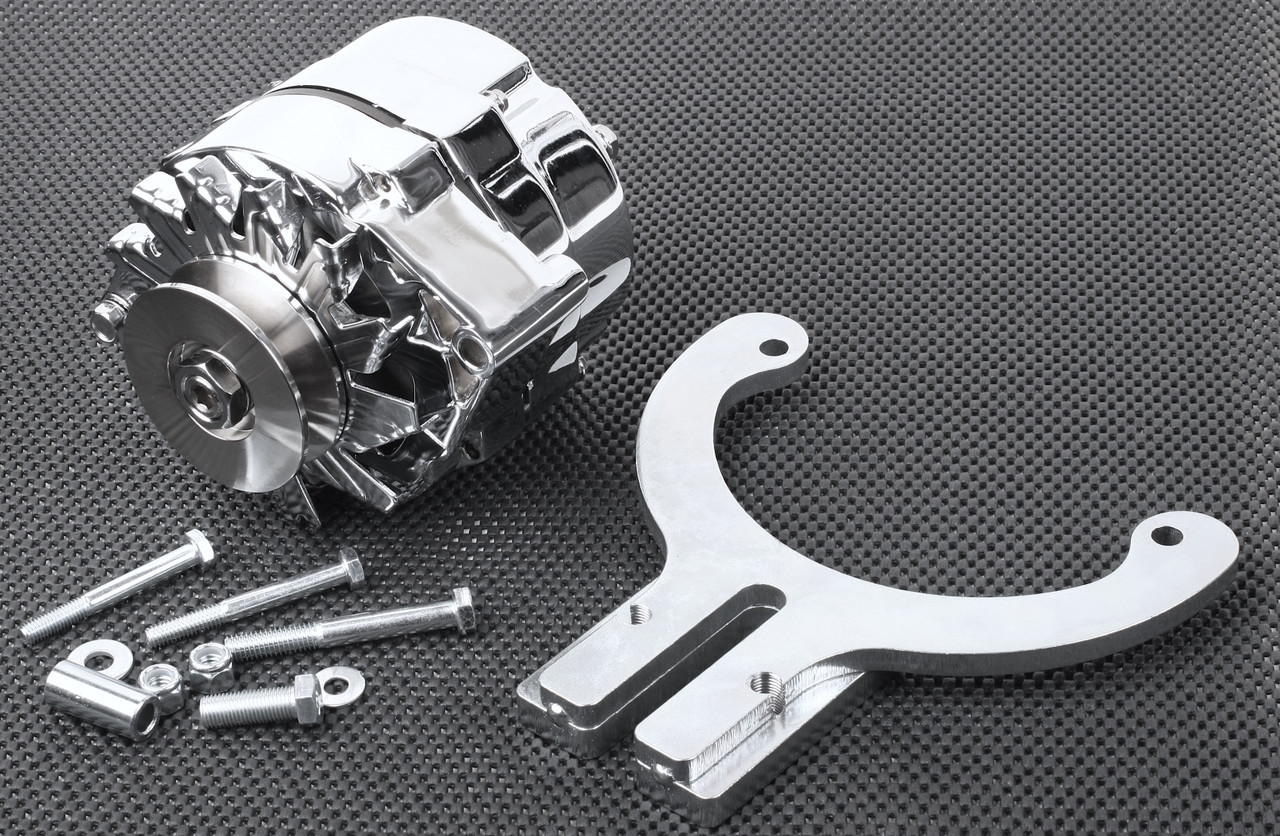 19491953 Ford Flathead V8 100 Amp Chrome Alternator w/ Bracket