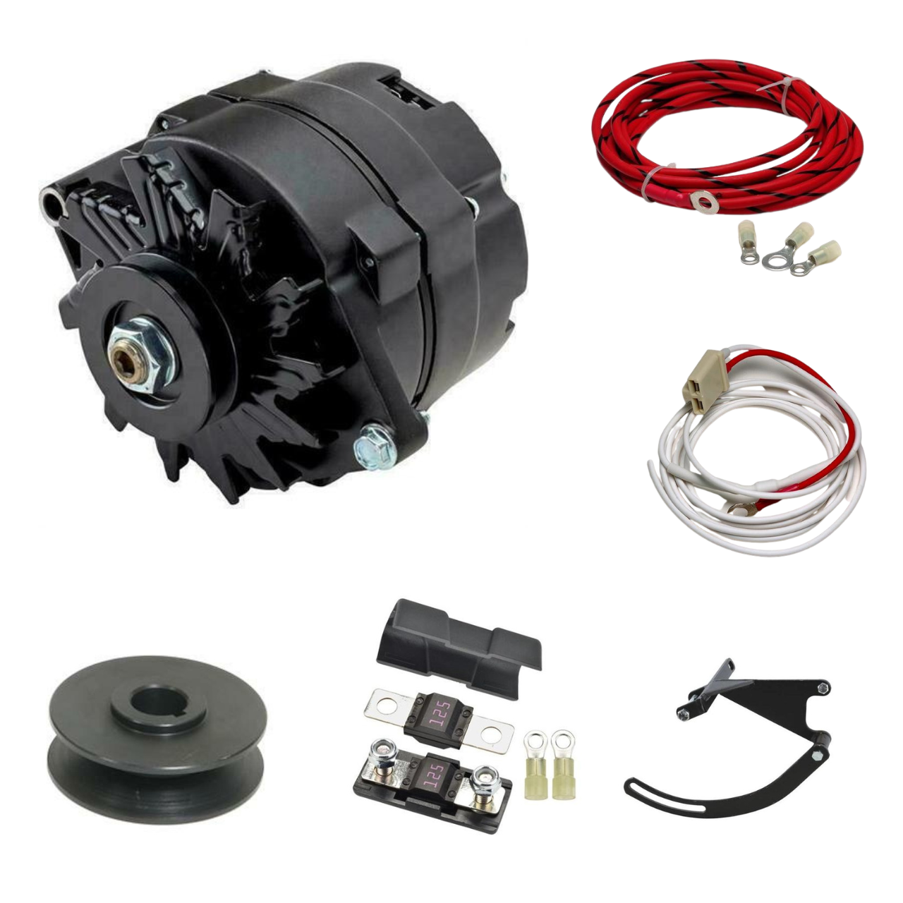1954-1964 Ford Car Truck Y Block 12 Volt Alternator Black Kit