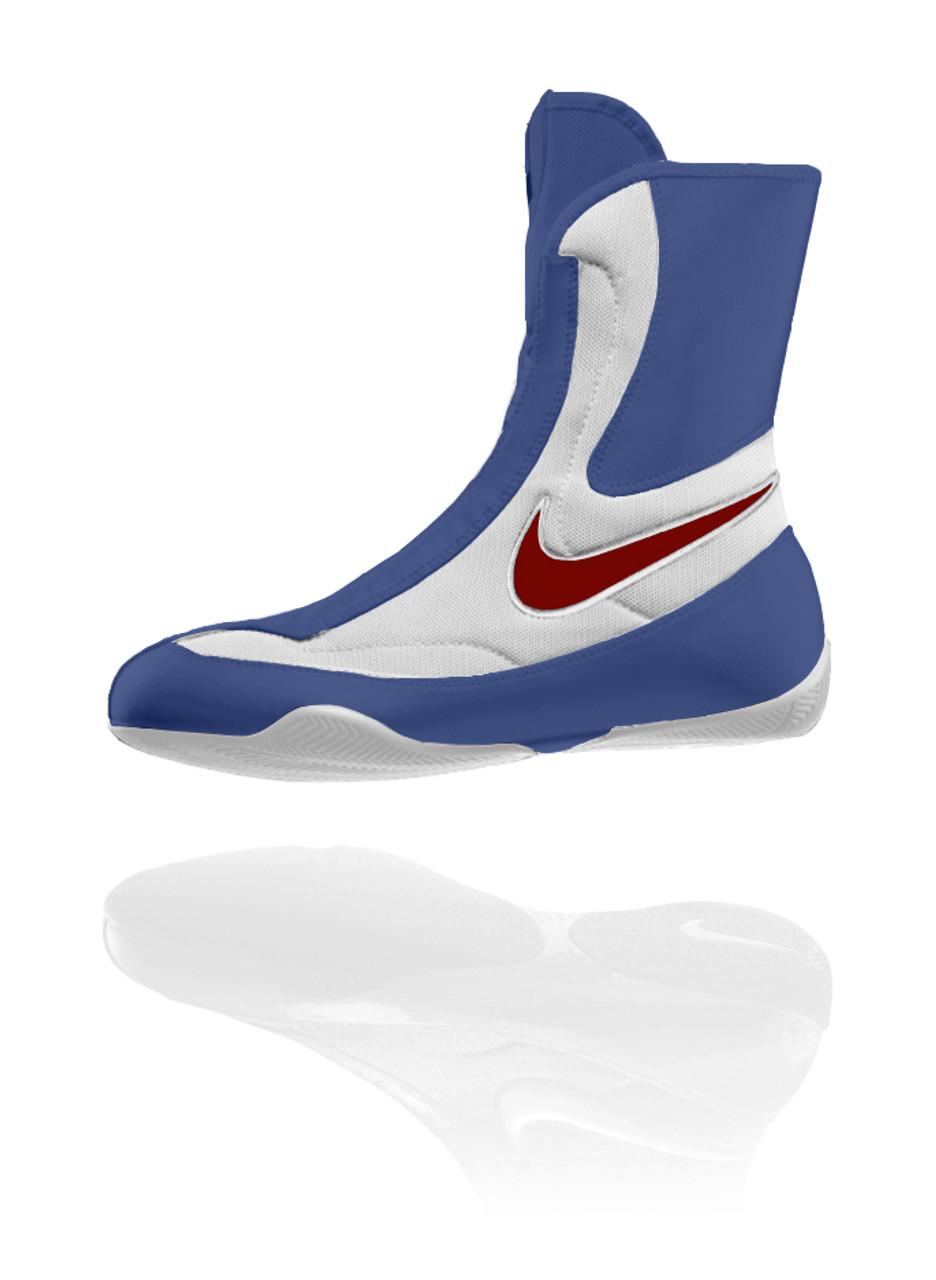 nike blue white and red shoes
