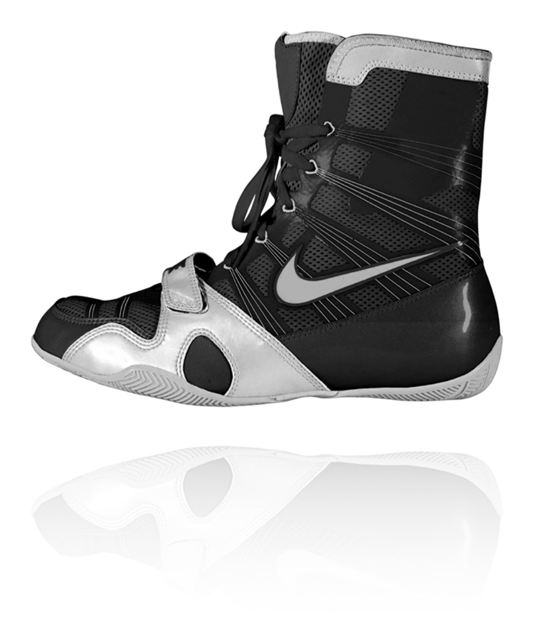 nike hyperko boxing boots black and silver