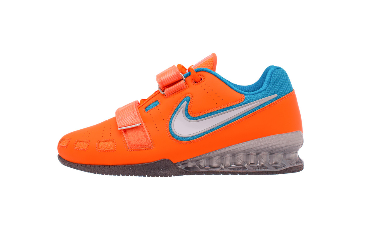 orange and blue nike sneakers