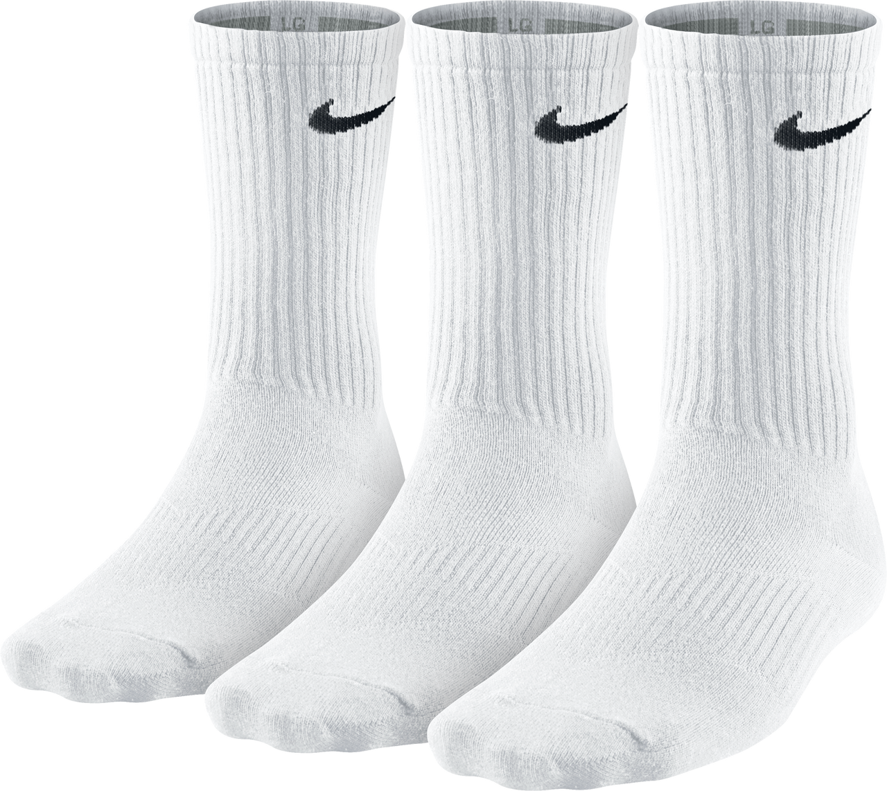 nike lightweight white crew 3 pack socks