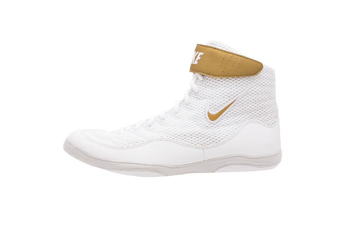 white nike with gold