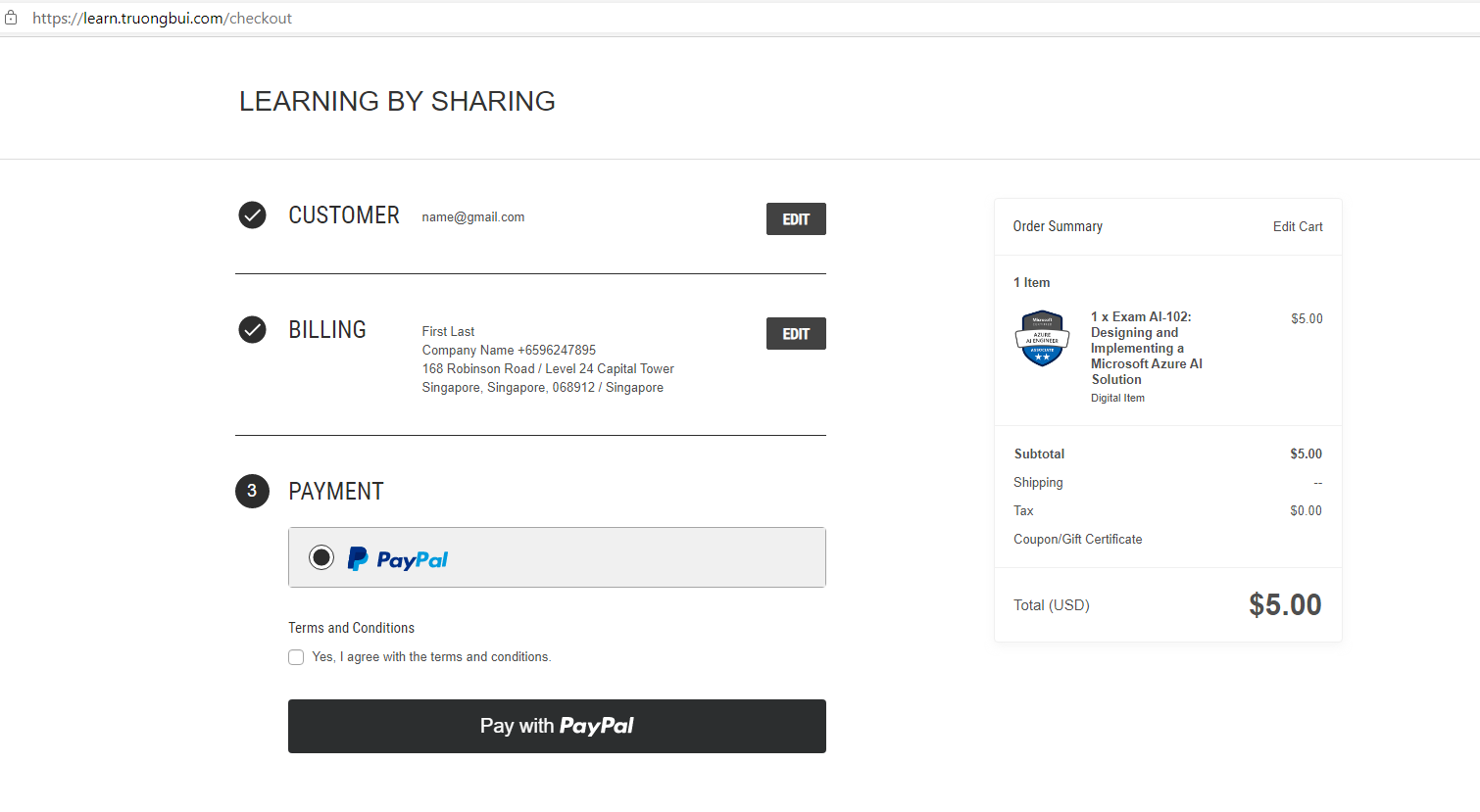 Pay with Paypal