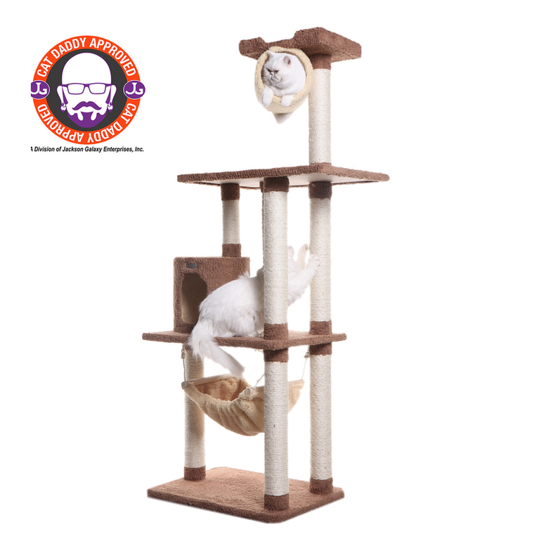 AeroMark International Inc Real Wood 70" Cat tree With Scratch posts, Hammock for Cats
