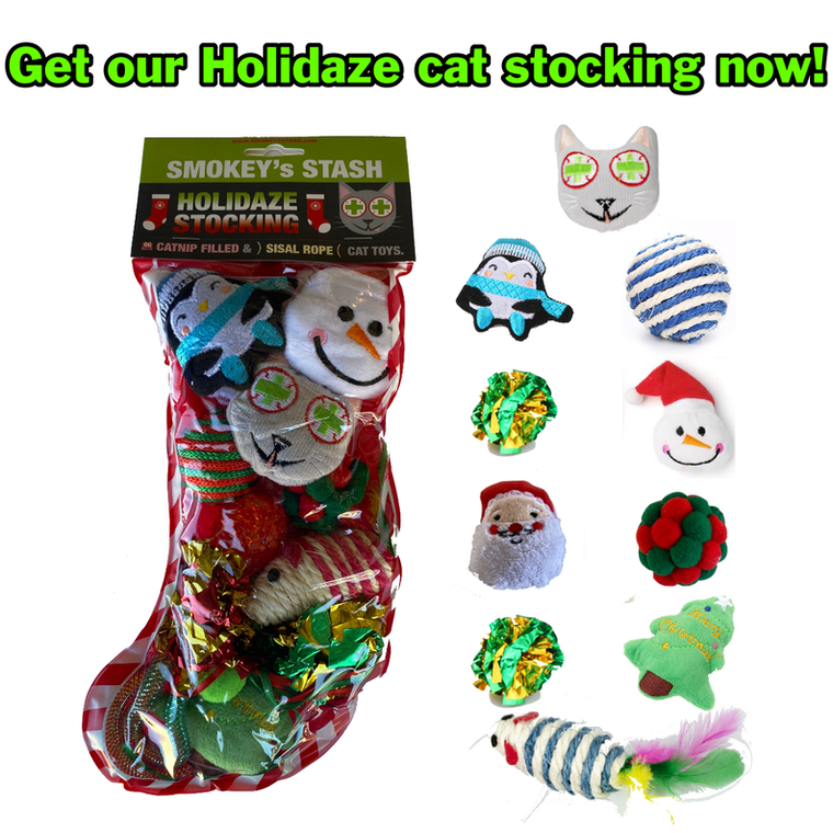 Smokey's Stash Smokey's Stash Christmas Stockings Stuffed with 12 Catnip Toys