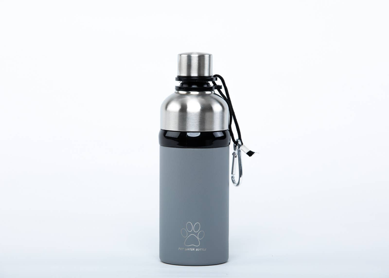 M.K. Distributors, Inc. Pet Water Bottle - Patented, BPA-Free 16oz Powder Coat Grey
