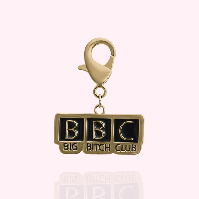 K&M Associates, LP "BBC: Big Bitch Club" Dog Collar Charm Gold