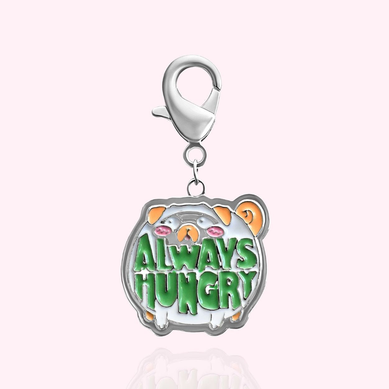 K&M Associates, LP "Always Hungry" Dog Collar Charm Silver