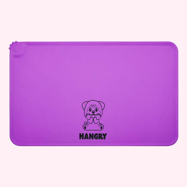 K&M Associates, LP "Hangry" Purple Dog Food Mat