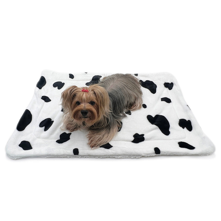Klippo Pet Inc Ultra Plush Moo Cow Blanket 30" x 20" White