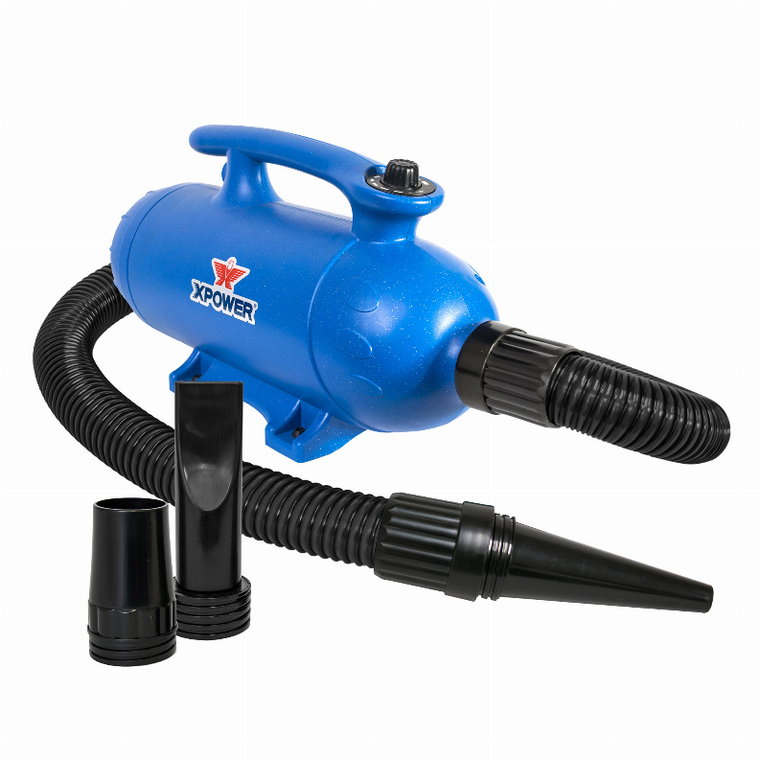 Xpower Manufacture Inc XPOWER B-27 Super Tub Pro Double Motor 6 HP Professional Pet Grooming Dog Force Hair Dryer Blue