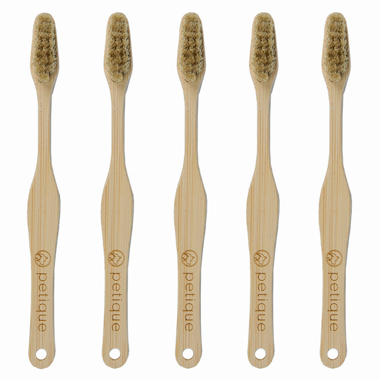 Petique Inc Eco-Friendly Bamboo Pet Toothbrush 5 Small