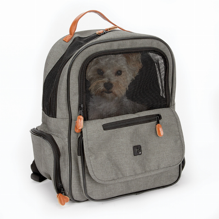 Pet Edge CR On the Go Backpack Gray
