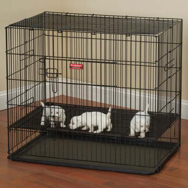 Pet Edge ProSelect Puppy PlayPen with Plastic Pan Small Black